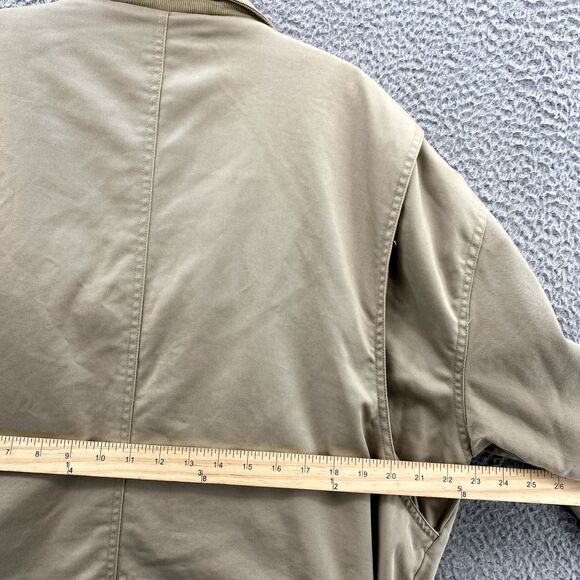 Vintage Gap Pea Coat Trench Jacket Mens Medium Beige Utility Barn Field Academia - Picture 10 of 12